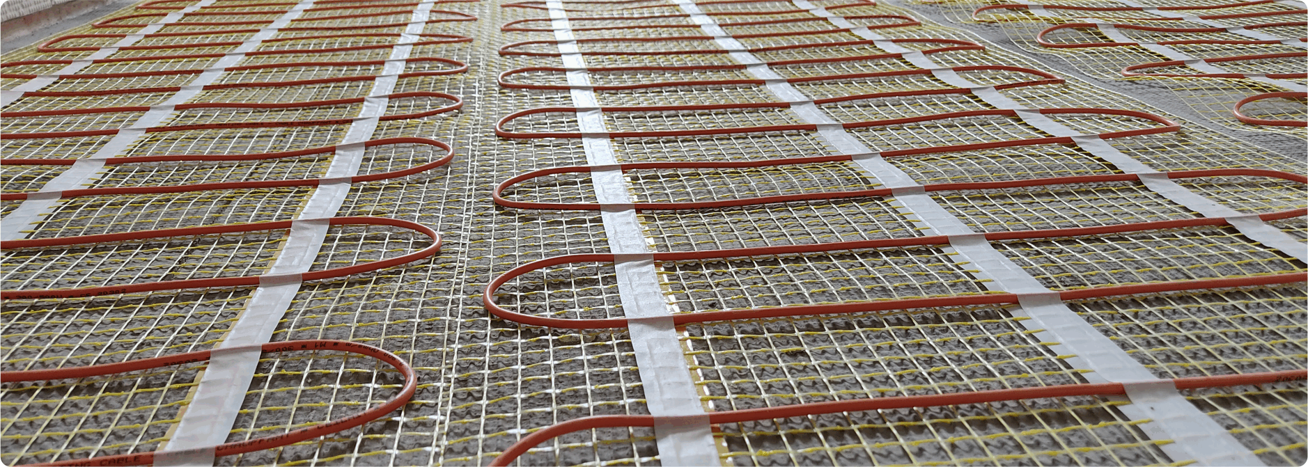 Exemplo aplicação piso radiante com esteiras de aquecimento